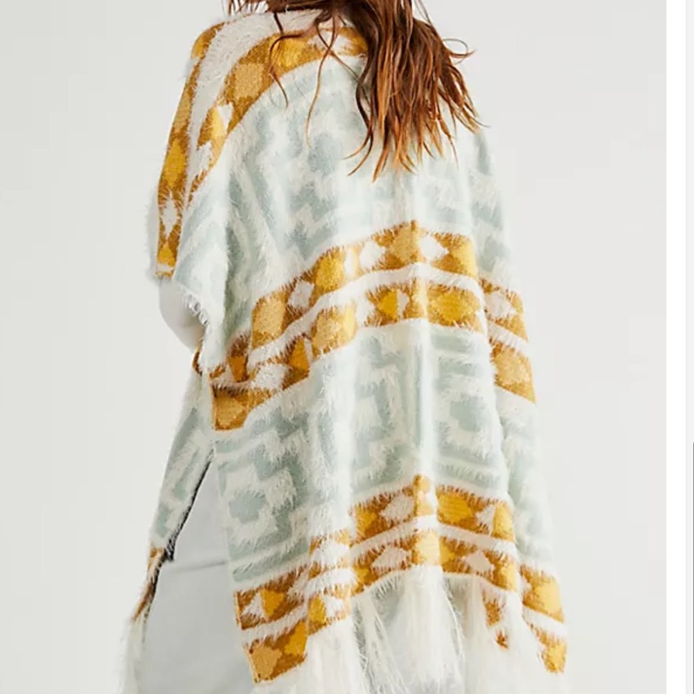 Free People Diamondback Cozy Kimono Poncho O/S - Picture 4 of 6